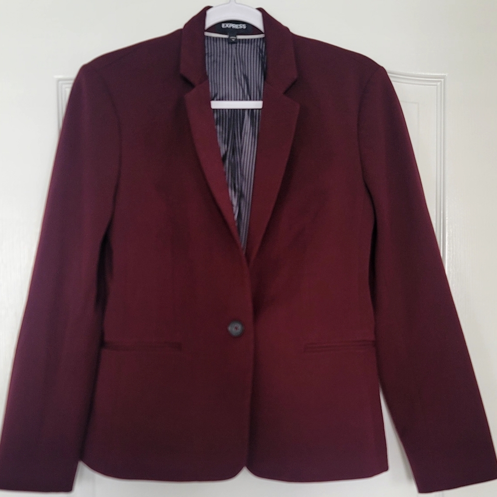 EXPRESS STRETCH BURGUNDY BLAZER